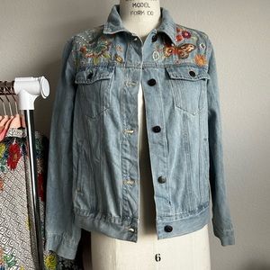 JOHNNY WAS EMBROIDERED DENIM JACKET